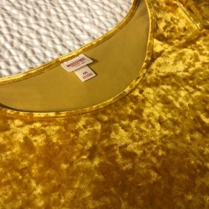 Mossimo Supply Co. Mustard Velvet Crop Top XXL